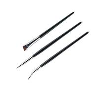 Juego de 3 pinceles profesionales en ángulo con fibras sintéticas suaves, ideales para lograr estilos precisos de maquillaje de ojos