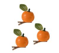 Juego de 3 pinzas de pelo de frutas de imitación, pasadores decorativos con base de clip de metal, tocado para acentos de atuendo, fruta simulada