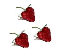 Juego de 3 pinzas de pelo de frutas de imitación, pasadores decorativos con base de clip de metal, tocado para acentos de atuendo, fruta simulada