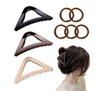 Juego de 3 pinzas triangulares para el pelo, antideslizantes, para mujer, niña, tricolor, para cabello grueso