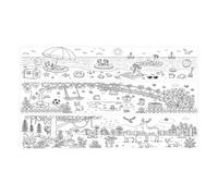 Juego de 3 pizarras de pintura para niños, juego de 12 ceras, 80 x 40 cm, grandes imágenes para colorear de cartón con colgador, 3 diseños diferentes, kit creativo y de manualidades
