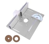Juego de 3 placas de fresado de aleación de aluminio, mesa de fresado para fresadoras, tabla flip, máquina de cortar, herramienta auxiliar de grabado con calibrador de ingletes, sierra de mesa (plata)