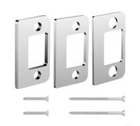 Juego de 3 placas de seguridad hechas de acero inoxidable reforzado para una mayor longevidad del pestillo y reducción del desgaste en entradas de alto tráfico (plata)