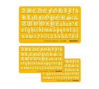 Juego de 3 Plantillas de Letras Inglesas Antiguas (10 mm, 15 mm y 20 mm), Plantillas para Dibujo y Números del Alfabeto
