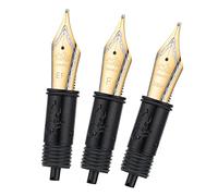 Juego de 3 plumas estilográficas Jinhao 100 con alimentación de sección negra (EF, F y M), borde dorado, compatibles con Jinhao 100, X350, X850, 9036, 9065, 9016