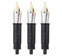 Juego de 3 plumillas de repuesto Jinhao #5 para pluma estilográfica de punta fina con sección negra alimentador ribete dorado - Compatible con pluma estilográfica Jinhao 82, 88, 95, 82 Mini, 92, 100