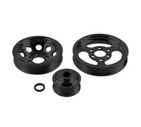 Juego de 3 poleas de correa para coche, piezas de desgaste de aluminio billet, polea de cigüeñal compatible con VW Golf GTI Jetta Bettle 99-05 1.8T 2.0L 20V(Forged carbon)