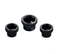Juego de 3 pomos de control de CA y botón de radio para Jeep Grand WK2 2014-2021 - Reemplazo estilo B - Plástico ABS de alta resistencia - Borde interior negro