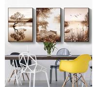 Juego de 3 pósteres bohemios, imágenes de plantas estéticas, arte abstracto, arte abstracto, imágenes bohemias, sin marco (póster de 10,50 x 70 cm x 3 piezas)