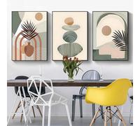 Juego de 3 pósteres bohemios, imágenes de plantas estéticas, imágenes modernas abstractas, arte bohemio decorativo, sin marco (póster de 08,50 x 70 cm x 3 piezas)