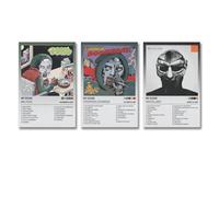 Juego de 3 pósteres de Mf Doom de los años 90, póster de música de rapero para portada de álbum de música, póster decorativo para habitación, póster estético decorativo de 20 x 30 cm, 3 piezas de