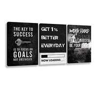Juego de 3 pósteres motivacionales de éxito sin marco, arte de pared con citas inspiradoras de objetivos de emprendedor, decoración de pared, obra de arte para oficina, dormitorio, sala de estar, 12 x
