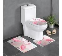 Juego de 3 protectores de baño para dormitorio, cocina, bañera, hogar, alfombra de felpa decorativa, alfombra absorbente de flamenco