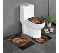 Juego de 3 protectores de baño para dormitorio, cocina, bañera, hogar, alfombra de felpa decorativa, alfombra absorbente The Lion's Gaze