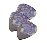 Juego de 3 púas creativas de guitarra estrellada fina y pesada, púas de guitarra acústica, accesorios de instrumentos musicales, púas de guitarra folclórica acústica