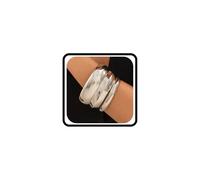 Juego de 3 pulseras chapadas en oro para mujer, minimalismo, geométricas, de alto pulido, llamativas, para el día de San Valentín, L, aleación, No es una piedra preciosa