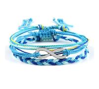 Juego de 3 pulseras de metal para hombre con símbolo de infinito, trenzadas elásticas, 17 cm, piedras naturales para boda, 17CM, No es una piedra preciosa