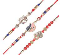 Juego de 3 pulseras Rakhi para hermano para Bhai Bhabhi Bhaiya veera Raksha Bandhan Dora, juego de pulsera con tarjeta de regalo Rakhi para hermano, hermana, festival tradicional indio Raksha Bandhan
