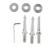 Juego de 3 puntas de pie de trípode de acero inoxidable que mejoran la estabilidad de rosca de 3/8 pulgadas, estabilizadores de patas de trípode de 80 mm de longitud