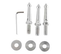 Juego de 3 puntas de pie de trípode de acero inoxidable que mejoran la estabilidad, estabilizadores de patas de rosca de 3/8 pulgadas, accesorios profesionales de 80 mm de longitud