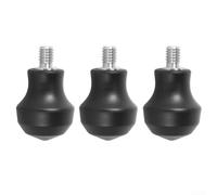 Juego de 3 puntas de trípode con patas de goma, tornillo de 3/8 pulgadas, antideslizante para trípodes y monopods, cambio rápido para fotografía al aire libre, color negro