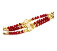 Juego de 3 Rakhi Designer Rakhi Rakhi Set para Raksha Bandhan Indian Bracelet Beads Rakhi Thread Bhaiya Bhabhi Sister Rakhi Band para Brother Bhaiya Bhabhi Rakhee Bracelet