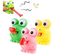 Juego de 3 ranas con lengua para apretar, divertido, favorecedor de fiesta, novedad para aliviar el estrés, juguetes divertidos para niños y adultos