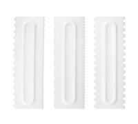 Juego de 3 raspadores de crema de plástico profesional para fondant para hornear y decorar postres, color blanco, 22 x 7,2 cm