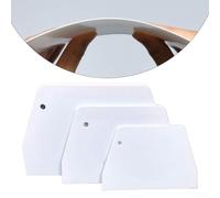 Juego de 3 raspadores trapezoidales de plástico con hoja gruesa y mango para masilla y uso decorativo, adecuado para papel pintado, serigrafía y aplicación de pegamento