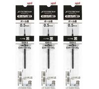 Juego de 3 recambios para bolígrafo Jetstream SXN150.05 - SXR-5, negro, 0,5 mm