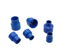 Juego de 3 reductores de PVC for suministro de agua, accesorios con diámetros interiores de 20/25/32/40 mm, conector reductor recto, blanco/azul/gris(Azul,40mm to 25mm)
