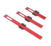 Juego de 3 reglas de aluminio para carpintería, escuadra en T, 6, 8 y 12 pulgadas, color rojo
