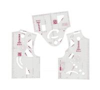 Juego de 3 reglas de diseño de herramientas de costura para ropa, regla curva francesa, plantilla de dibujo 1:1 para costura, patrón de costura