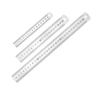 Juego de 3 reglas de metal, regla de acero, regla de metal para cortar, regla de metal para cortar, regla de borde recto de metal, regla de acero inoxidable para oficina, hogar, universidad,