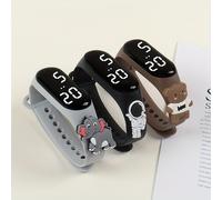 Juego de 3 relojes inteligentes para jóvenes con pulseras de temática animal - Adecuado para niños y niñas escolares, relojes multicolores para citas de juego, (No)