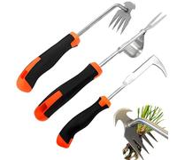 Juego de 3 removedores de malas hierbas de acero inoxidable, cortador de diente de león, rascador de articulaciones, cortador de raíces, herramienta de jardín con mango para desmalezar, trasplantar