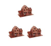Juego de 3 rompecabezas 3D de casa de madera creativa para regalo para adultos y niños, cabina acogedora