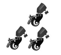 Juego de 3 ruedas giratorias de 25 mm para fotografía, soporte de luz, estudio, foto, video, bloqueo, juego de ruedas con luz de freno