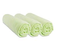 Juego de 3 sábanas de 40 x 80 cm, extensible para 40 x 90 cm, capazo, 40 x 80 cm, 100% algodón, verde anís, transpirable, sueño saludable | marca Easy Dort | Certificado Oeko Tex | Fabricado en Europa