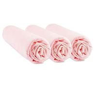 Juego de 3 sábanas de Cuna para Cuna de bebé, Cama de Paraguas, bambú hipoalergénico. Elástico y Transpirable, Marca Easy Dort, Certificado Oeko-Tex. Fabricado en Europa (70 x 140 cm), Color Rosa