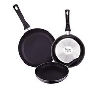 Juego de 3 Sartenes Ø20Ø24Ø30cm en aluminio prensado y antiadherente PIXEL Chef Sauce