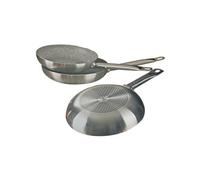 Juego de 3 sartenes de diferentes tamaños con efecto mármol - Juego de 3 sartenes antiadherentes para freír y asar sin aceite, de aluminio, 20/24/28 cm