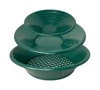 Juego de 3 sartenes de oro verde para prospectar, panorámica, minería, lavado, herramienta redonda de minería