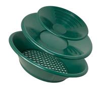 Juego de 3 sartenes doradas para lavado manual, herramienta de minería verde para prospectar, panorámica, minería, lavado manual