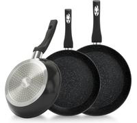 Juego de 3 sartenes Royalty Line con revestimiento de piedra - Black