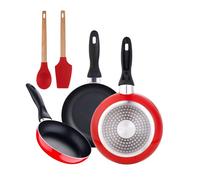 Juego de 3 sartenes san ignacio 16/20/24 cm +juego de 2 utensilios de cocina de silicona