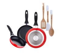 Juego de 3 sartenes san ignacio 16/20/24 cm +juego de 3 utensilios de cocina en silicona y madera 12 cm