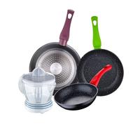 Juego de 3 sartenes san ignacio 18/22/26 cm+exprimidor de 40w de potencia - capacidad de 1.2 litros