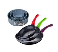 Juego de 3 sartenes san ignacio 18/22/26 cm+juego de 3 moldes de horno redondos ø12ø18ø22cm