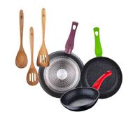 Juego de 3 sartenes san ignacio 18/22/26 cm+set 3pcs utensilios de cocina acacia 20 cm